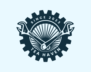 Wrench Cog Mechanic logo design