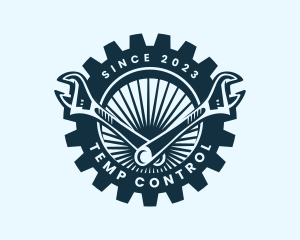 Wrench Cog Mechanic logo design