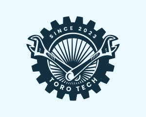 Wrench Cog Mechanic logo design