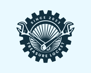 Wrench Cog Mechanic logo design