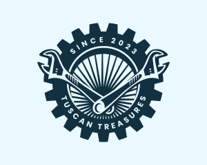 Wrench Cog Mechanic logo design