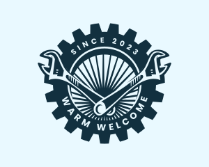 Wrench Cog Mechanic logo design