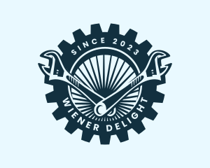 Wrench Cog Mechanic logo design