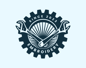 Wrench Cog Mechanic logo design