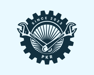 Wrench Cog Mechanic logo design