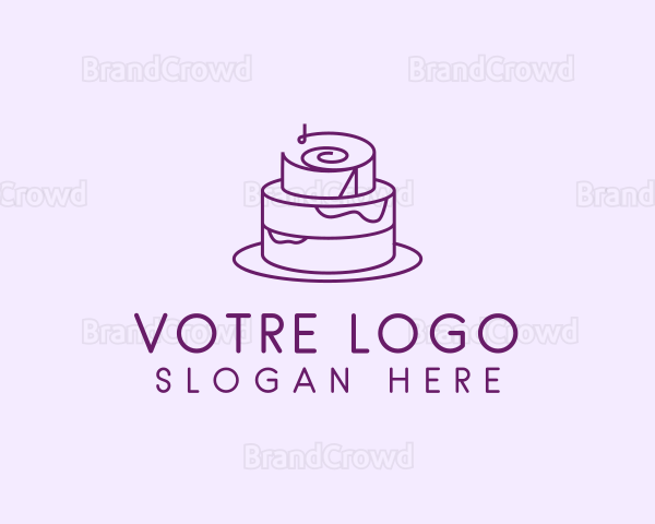 Purple Minimal Cake Logo