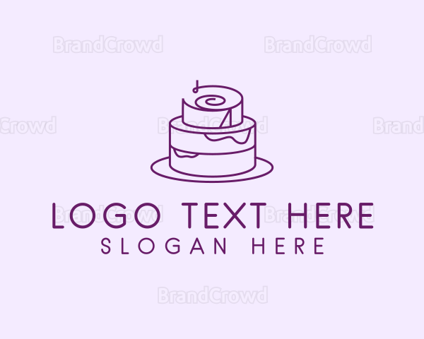 Purple Minimal Cake Logo