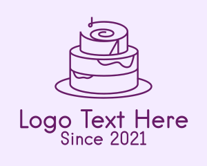 Purple - Purple Minimal Cake logo design