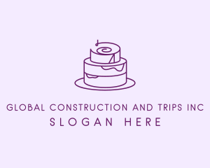 Purple Minimal Cake  logo design