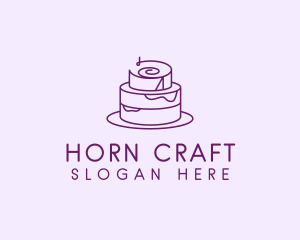 Purple Minimal Cake  logo design