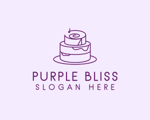 Purple - Purple Minimal Cake logo design