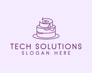 Celebration - Purple Minimal Cake logo design