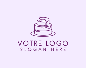 Purple - Purple Minimal Cake logo design