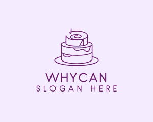 Purple Minimal Cake  logo design