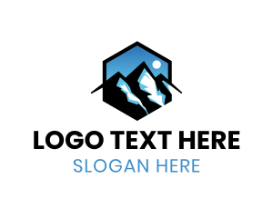 Exploration - Hexagon Blue Mountains logo design