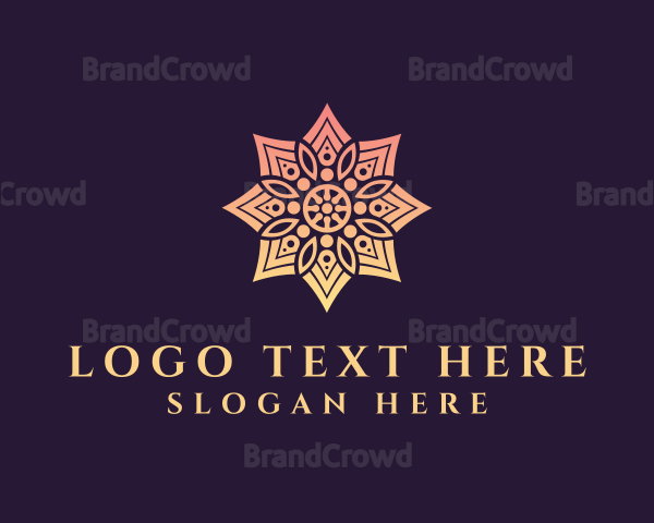 Mandala Pattern Flower Logo