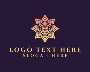 Buddhism - Mandala Pattern Flower logo design