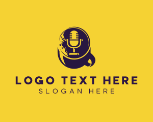 Podcast - Coffee Podcast Streaming logo design