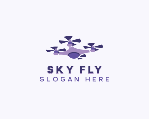 Drone Aerial Quadcopter logo design