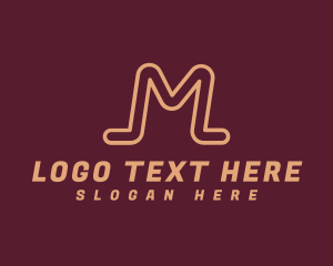 Music - Media Outline Letter M logo design
