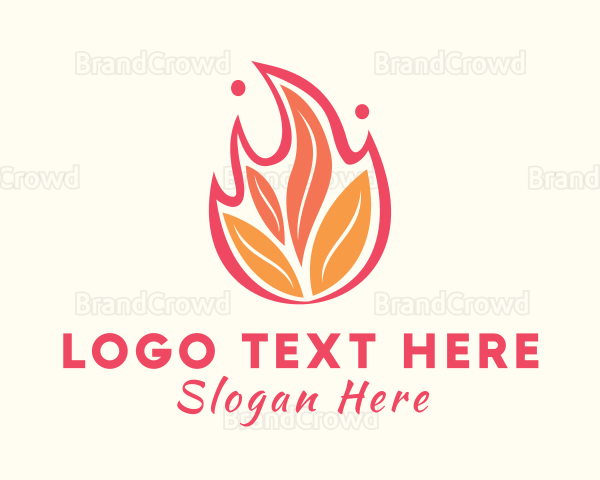 Organic Fire Leaves Logo