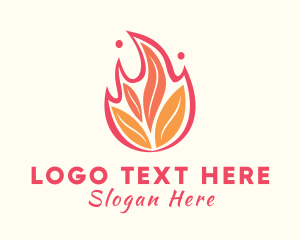 Eco - Organic Fire Leaves logo design