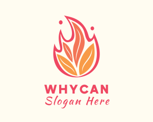 Hot - Organic Fire Leaves logo design