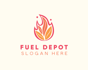 Gasoline - Organic Fire Leaves logo design