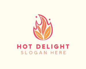 Organic Fire Leaves  logo design