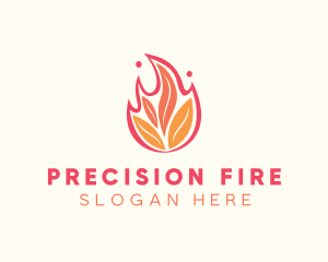 Organic Fire Leaves  logo design