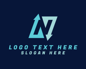 Bitcoin - Arrow Logistics Letter N logo design