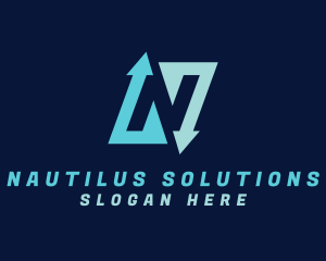 Arrow Logistics Letter N logo design