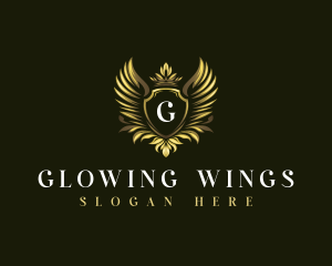 Wing Crown Sheild logo design