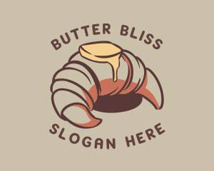 Butter - Retro Croissant Bakery logo design