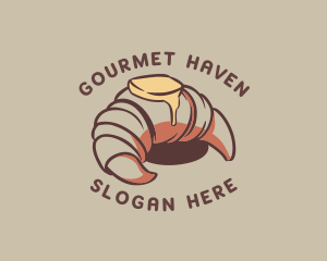 Retro Croissant Bakery logo design