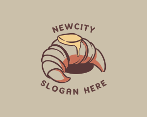 Retro Croissant Bakery logo design