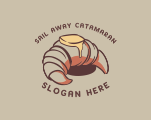 Retro Croissant Bakery logo design