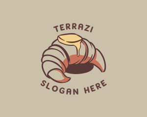 Retro Croissant Bakery logo design