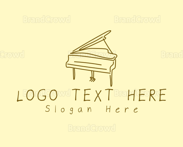 Grand Piano Drawing Logo