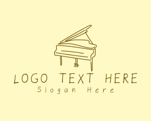 Entertainment - Grand Piano Drawing logo design