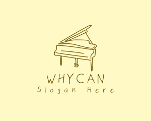 Grand Piano Drawing Logo