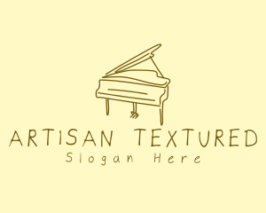 Grand Piano Drawing logo design