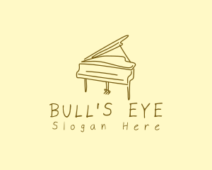 Grand Piano Drawing logo design