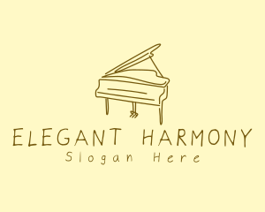 Classical - Grand Piano Drawing logo design