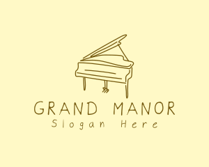 Grand Piano Drawing logo design