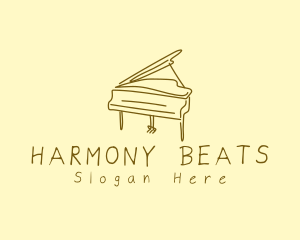 Grand Piano Drawing logo design