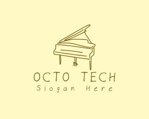 Grand Piano Drawing logo design