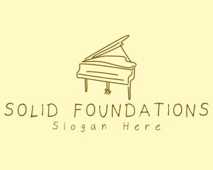 Drumline - Grand Piano Drawing logo design