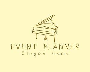Musical Instrument - Grand Piano Drawing logo design