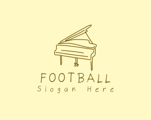 Simple - Grand Piano Drawing logo design